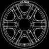 15x6.0 Inch Alloy Wheels 6 Holes Car Rim PCD 6x139.7, HBH-6059156067109-GP38