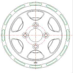 12x7.0 Inch Alloy Wheels 4 Holes Car Rim PCD 4x101.6, LL-GF002127001M-WB9