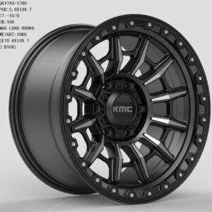 17x9.0 Inch Alloy Wheels 6 Holes Car Rim PCD 6x139.7, QZ-QC06-09-ED77